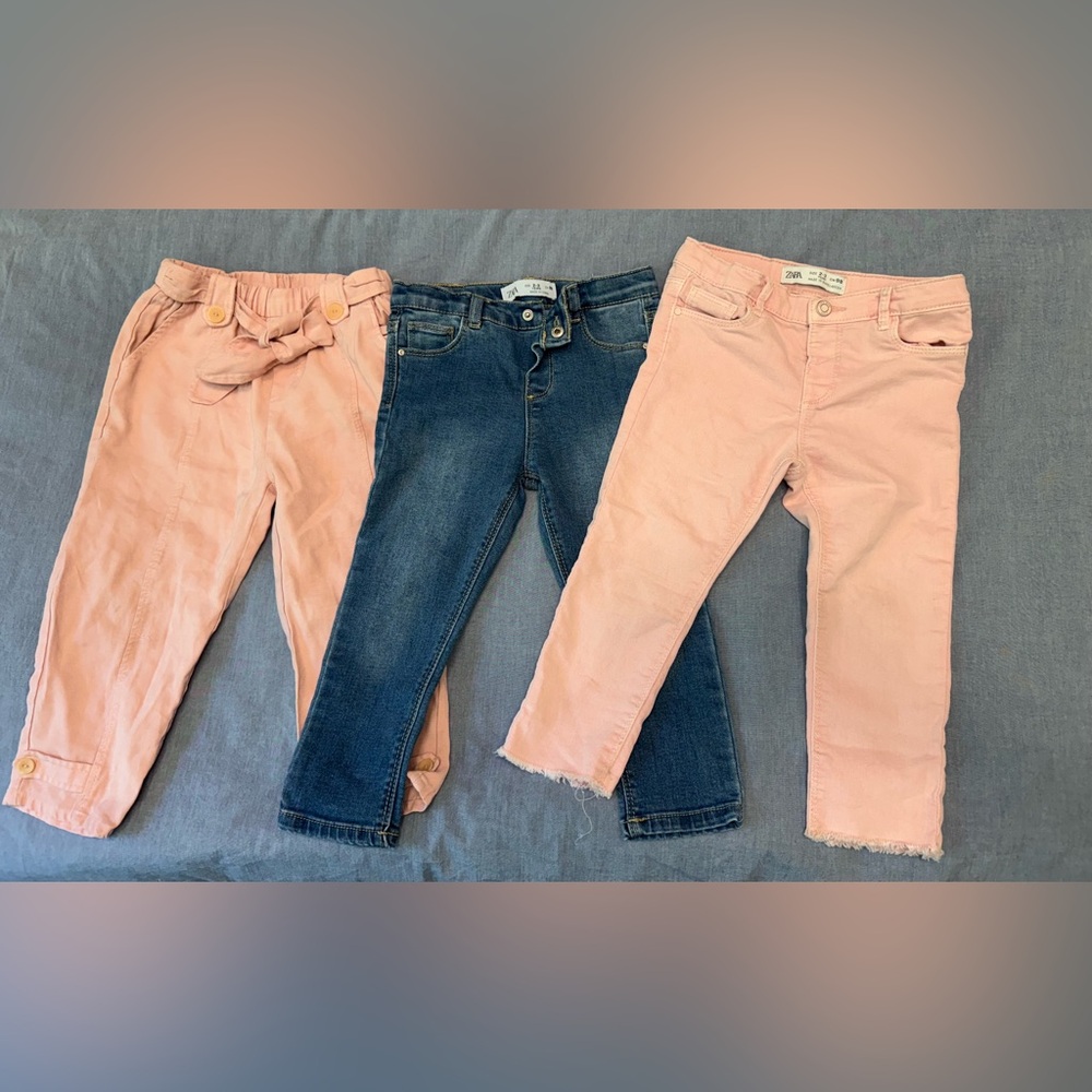 Zara Stylish Kids Pink and Blue Jeans Set